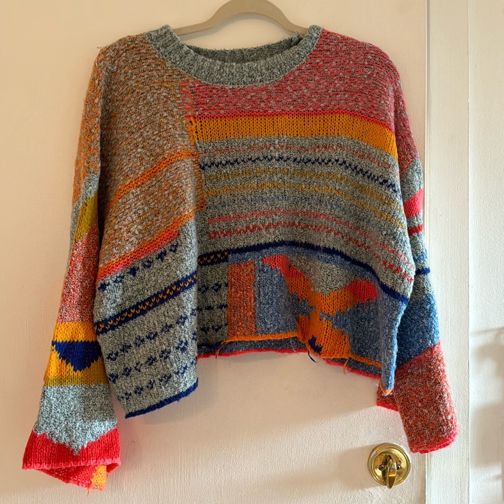 Colorful cropped sweater